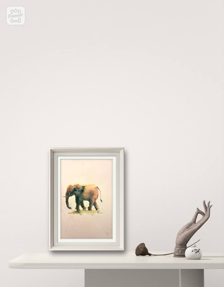 Original Minimalism Animal Painting by Miya Atk