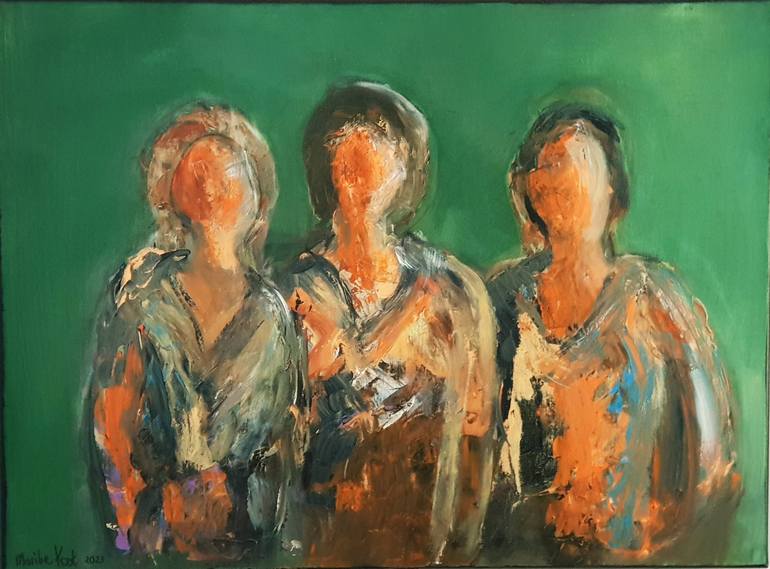 Original People Painting by Marike Koot