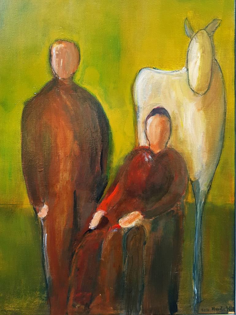 Original Abstract Expressionism Family Painting by Marike Koot