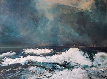 Print of Abstract Expressionism Seascape Paintings by Marike Koot