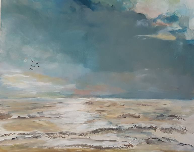 Original Conceptual Beach Painting by Marike Koot