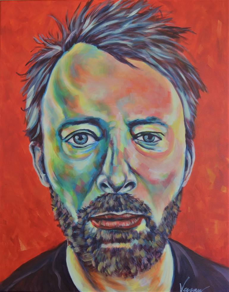 Portrait of Thom Yorke Painting by Nathan Versaw | Saatchi Art