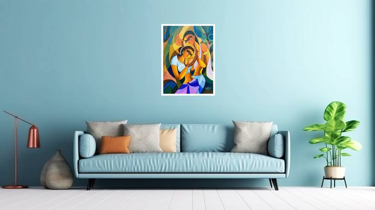 Original Art Deco Abstract Painting by Lankika Wijewardana