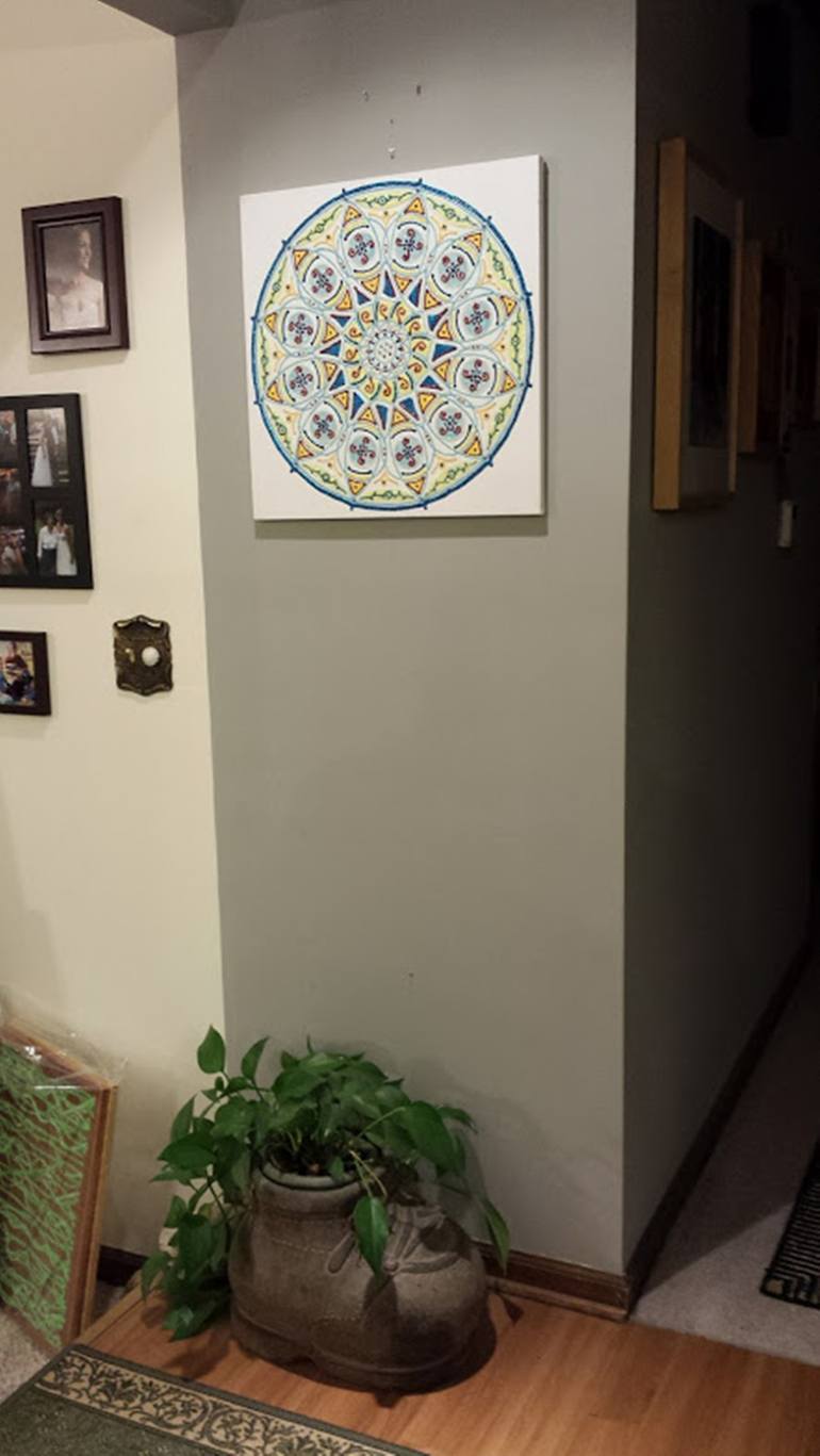 Original Folk Geometric Painting by Michele Burns