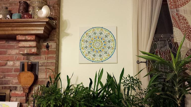 Original Folk Geometric Painting by Michele Burns