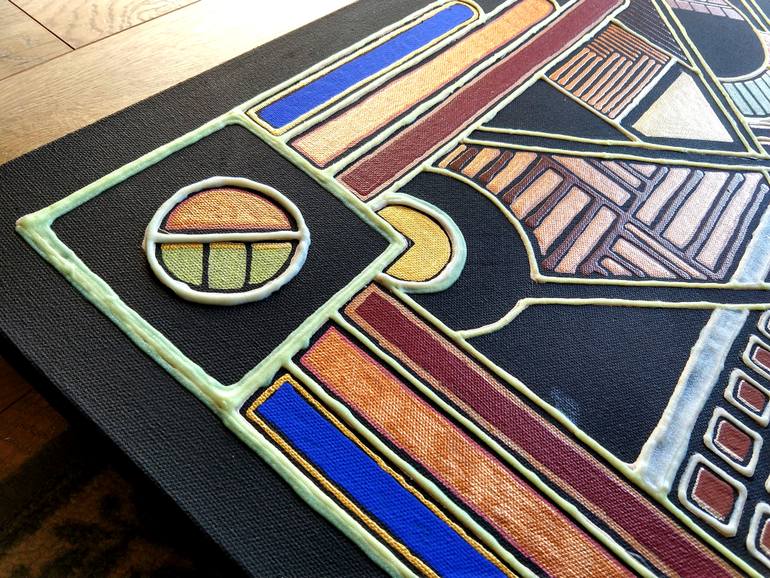 Original Art Deco Abstract Painting by Michele Burns