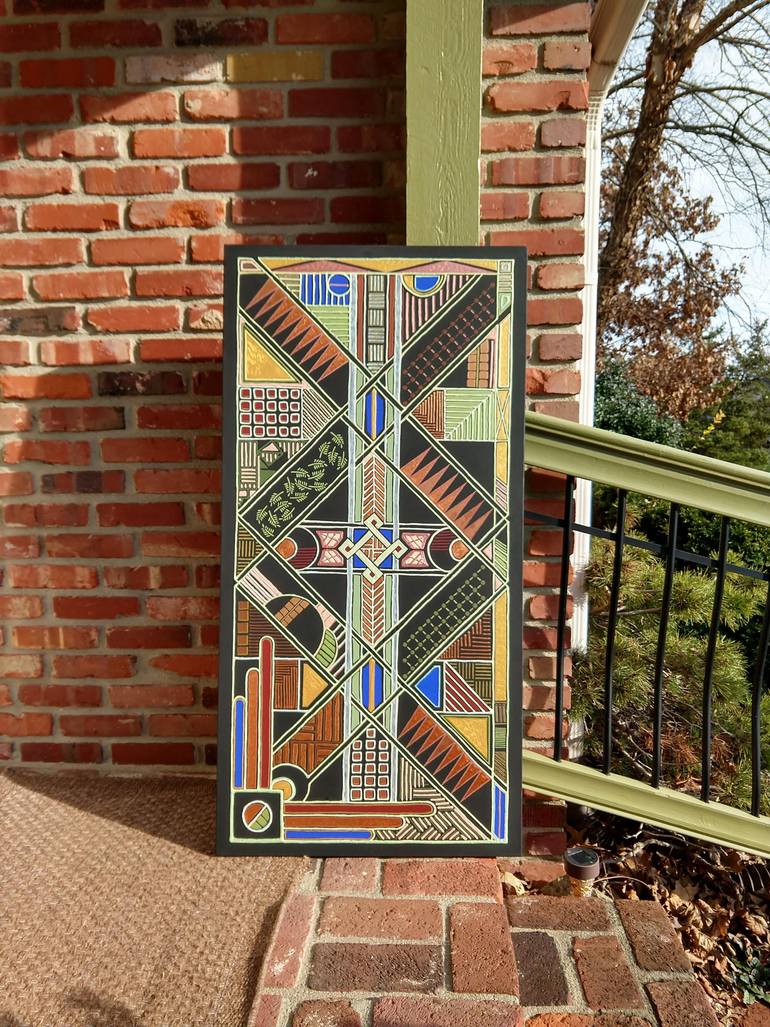 Original Art Deco Abstract Painting by Michele Burns