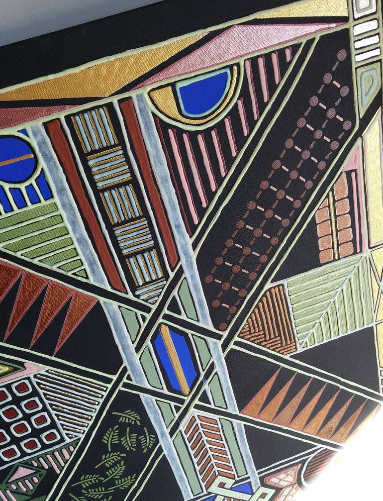 Original Art Deco Abstract Painting by Michele Burns