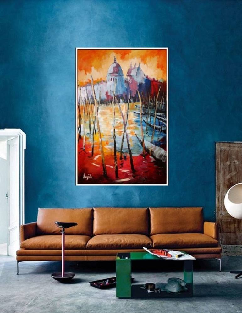 Original Expressionism Cities Painting by Lukasz Lepik