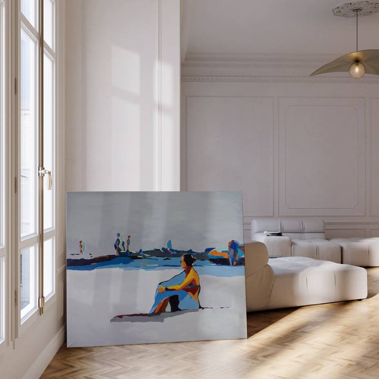 Original Contemporary Beach Painting by Ewa Krzywińska