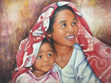 Original Family Painting by RAKOTOARIVONY Jean Ony