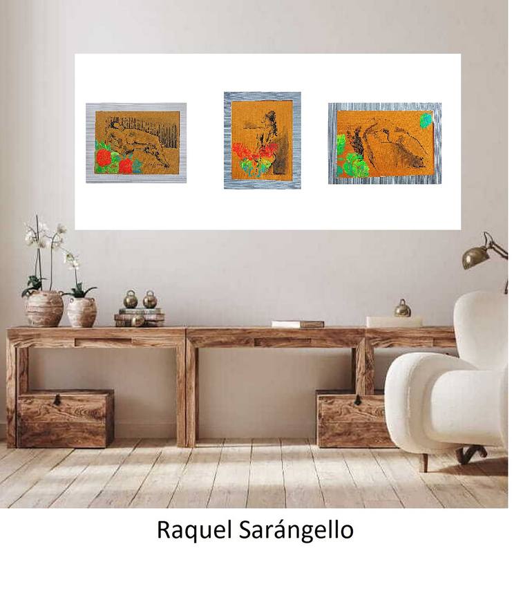 Original Nude Painting by Raquel Sarangello