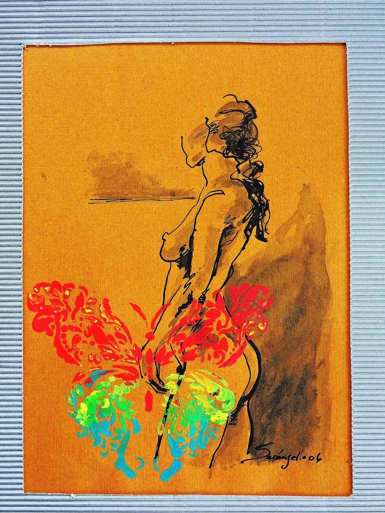 Original Nude Painting by Raquel Sarangello