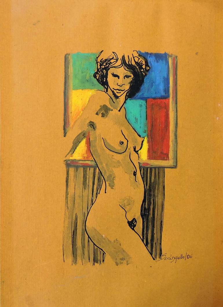 Original Contemporary Nude Painting by Raquel Sarangello
