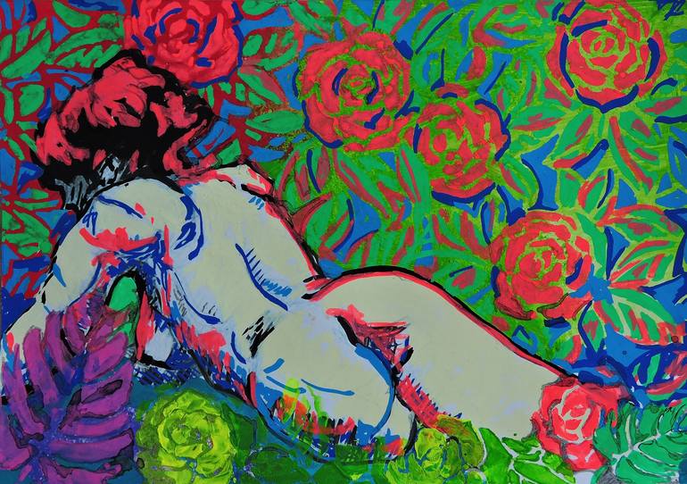 Original Nude Painting by Raquel Sarangello