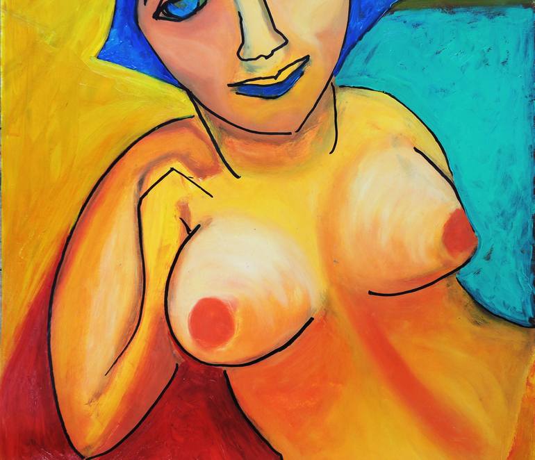 Original Figurative Nude Painting by Raquel Sarangello