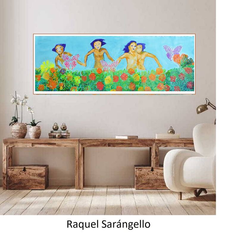 Original Abstract Expressionism Love Painting by Raquel Sarangello