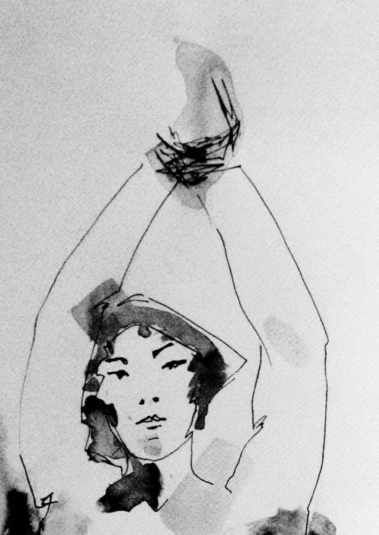 Original Figurative Nude Drawing by Raquel Sarangello
