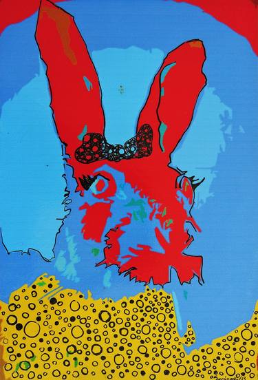 Original Pop Art Animal Mixed Media by Raquel Sarangello