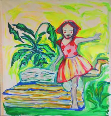 Original Minimalism People Painting by Raquel Sarangello