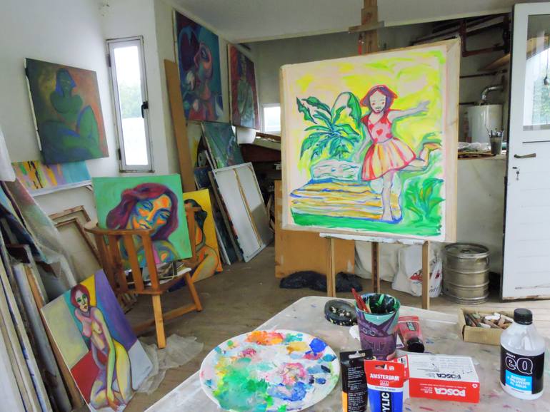 Original Minimalism People Painting by Raquel Sarangello