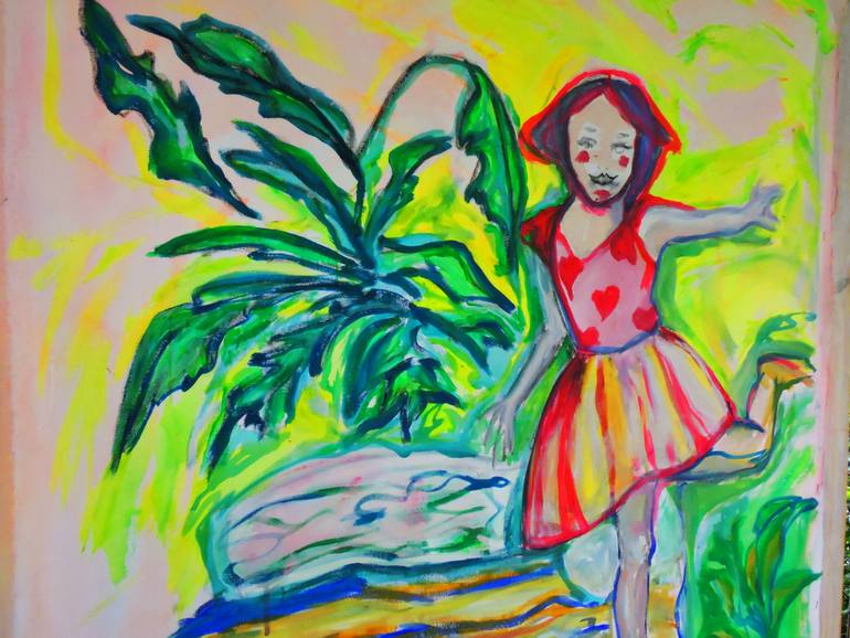 Original Minimalism People Painting by Raquel Sarangello