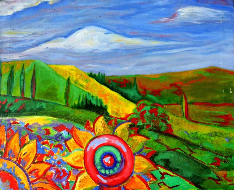 Original Abstract Landscape Painting by Raquel Sarangello