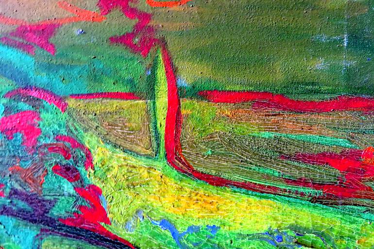 Original Abstract Landscape Painting by Raquel Sarangello
