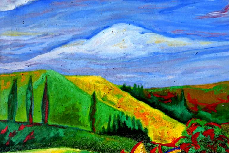 Original Abstract Landscape Painting by Raquel Sarangello