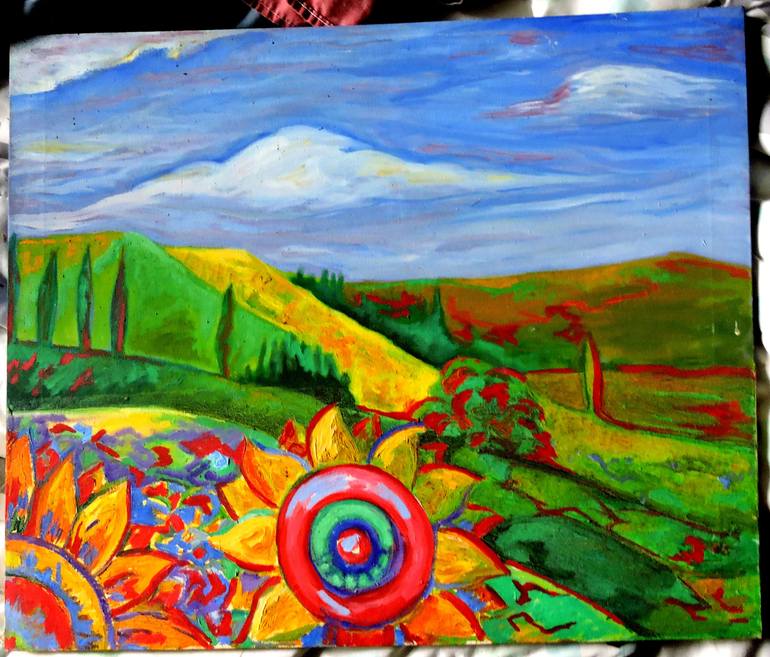 Original Abstract Landscape Painting by Raquel Sarangello