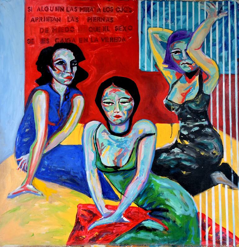 Original Expressionism Erotic Painting by Raquel Sarangello