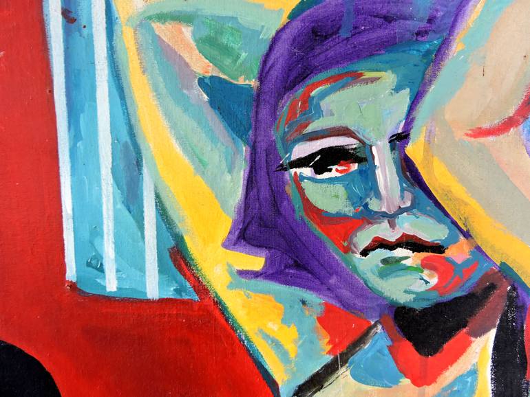 Original Expressionism Erotic Painting by Raquel Sarangello