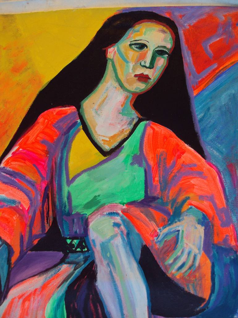 Original Impressionism People Painting by Raquel Sarangello