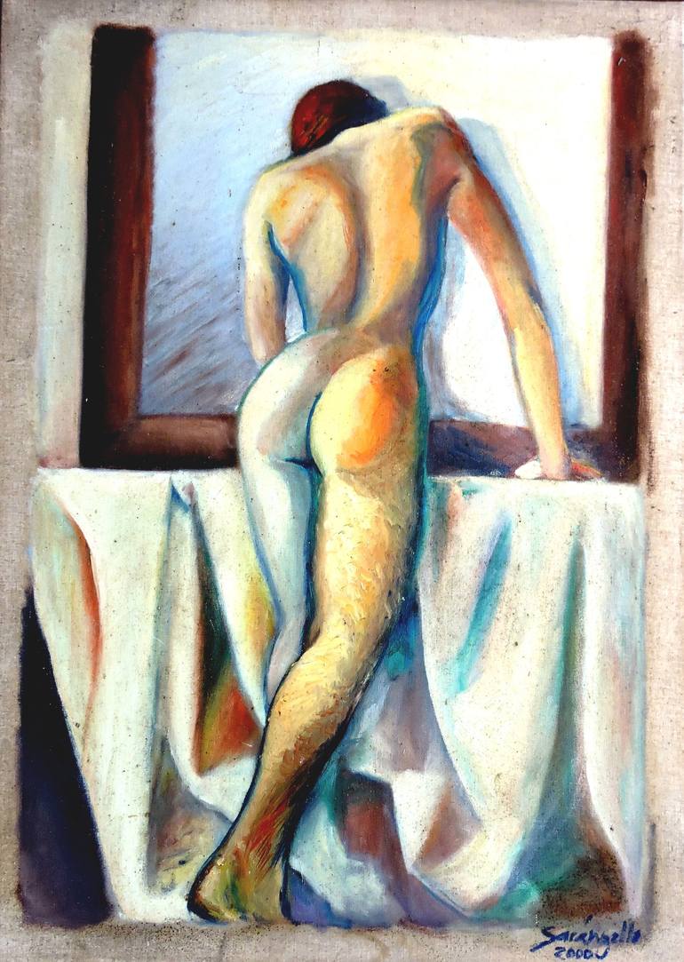 Original Impressionism Erotic Painting by Raquel Sarangello