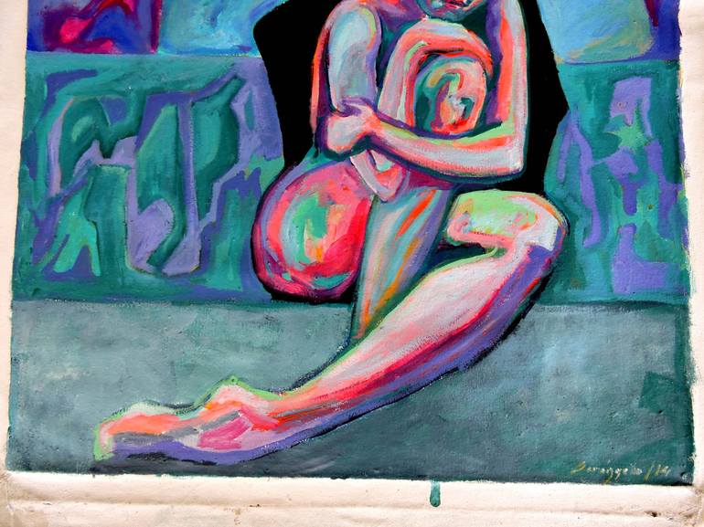 Original Nude Painting by Raquel Sarangello