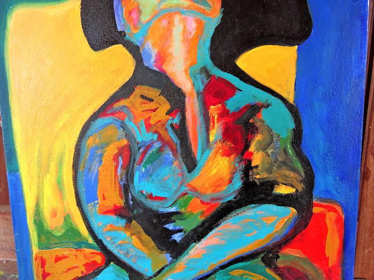 Original Expressionism Love Painting by Raquel Sarangello