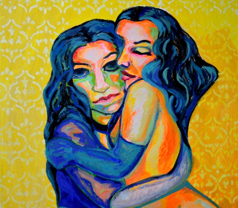 Original Expressionism Erotic Painting by Raquel Sarangello