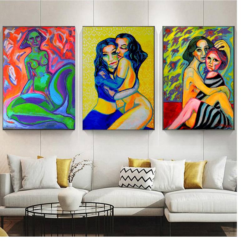 Original Expressionism Erotic Painting by Raquel Sarangello