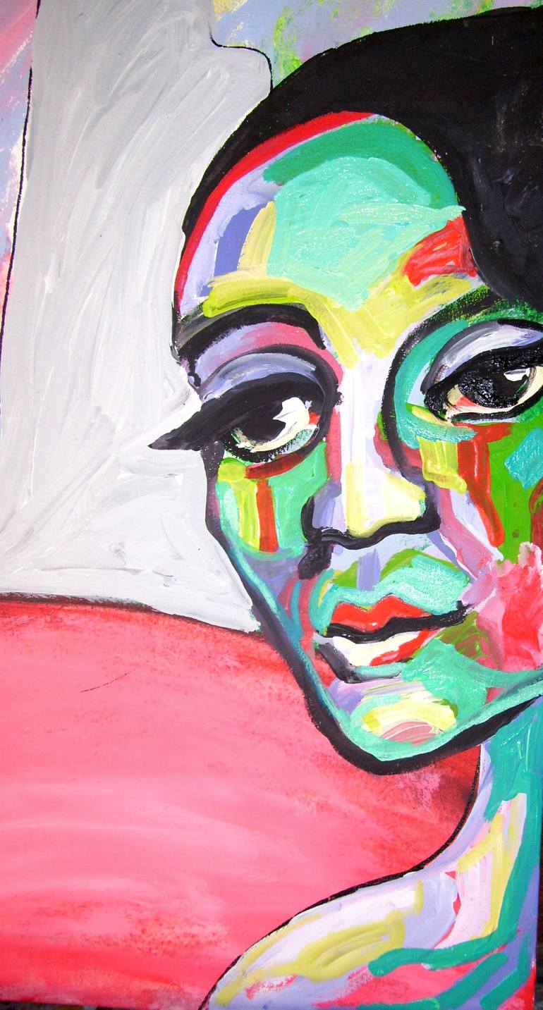 Original Expressionism Portrait Painting by Raquel Sarangello