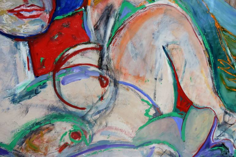 Original Expressionism Erotic Painting by Raquel Sarangello