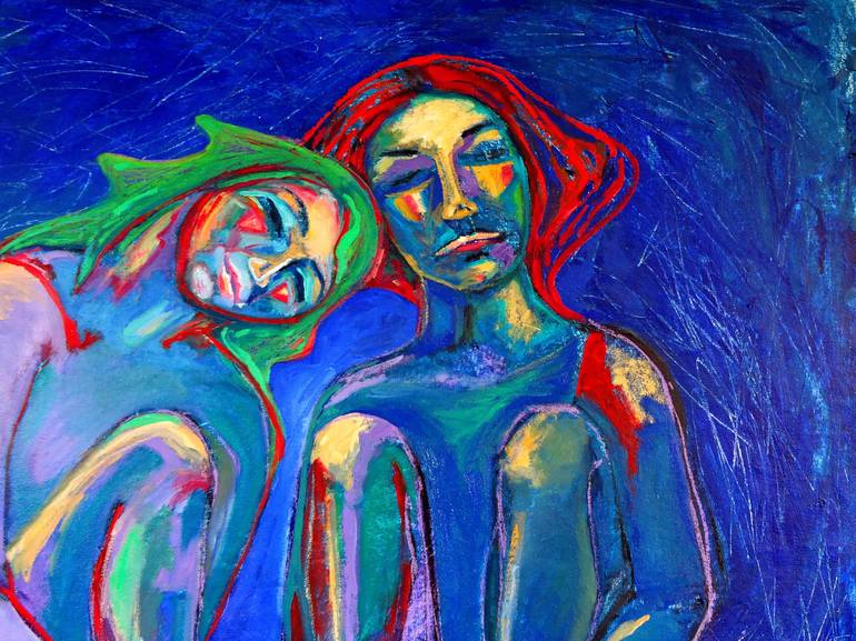 Original Expressionism Love Painting by Raquel Sarangello