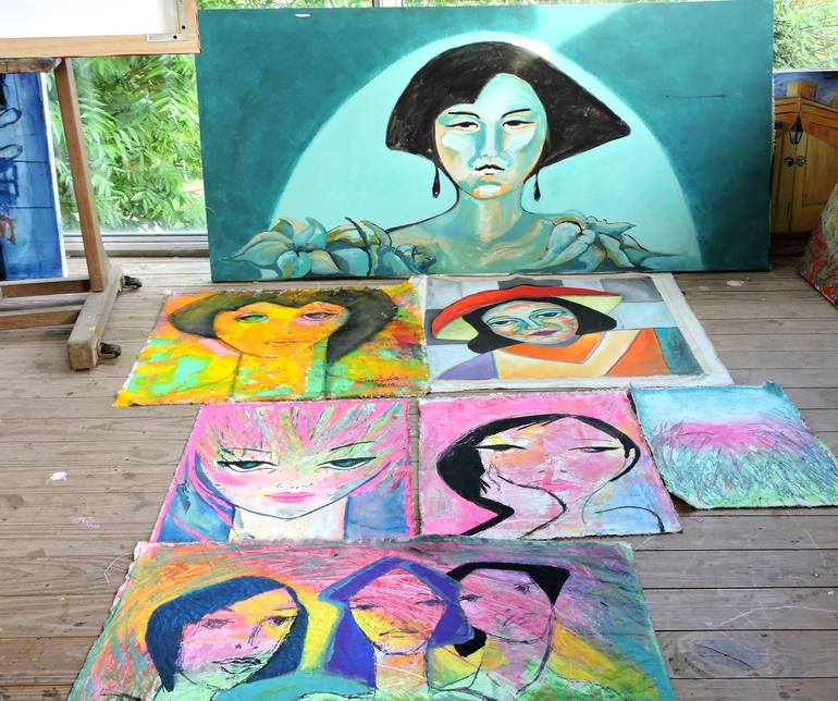 Original Figurative People Painting by Raquel Sarangello