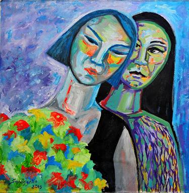 Original Fine Art Love Paintings by Raquel Sarangello