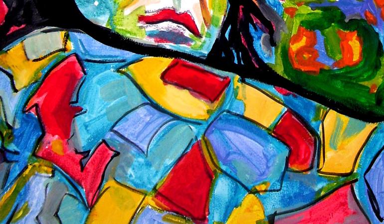 Original Expressionism Portrait Painting by Raquel Sarangello