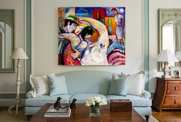 Original Fine Art Music Painting by Raquel Sarangello