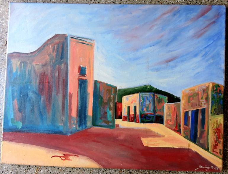 Original Fine Art Cities Painting by Raquel Sarangello