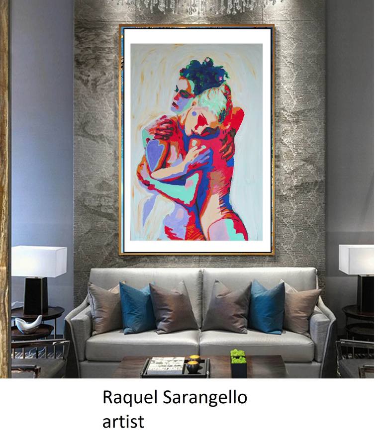 Original Fine Art Love Painting by Raquel Sarangello