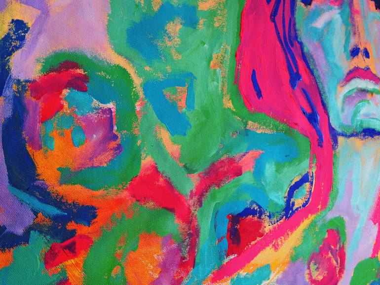 Original Expressionism People Painting by Raquel Sarangello
