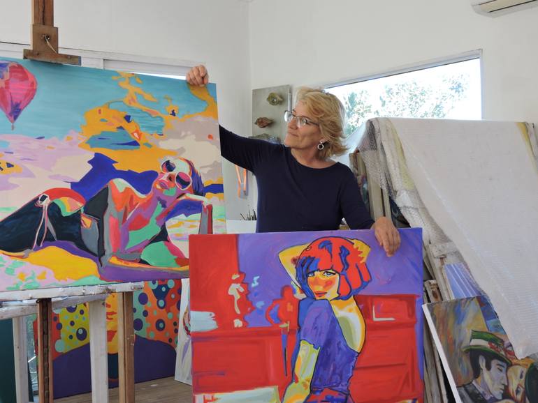 Original Contemporary Beach Painting by Raquel Sarangello