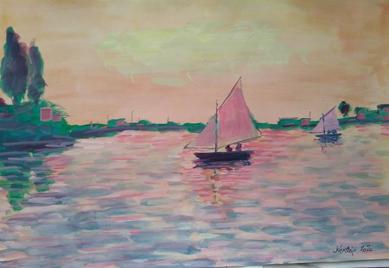 Bayfront, old fishing boat Painting by Joseph Verdejo | Saatchi Art